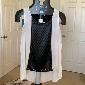 Black and White Faux Leather Tank